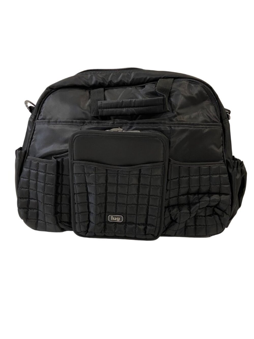 Lug Black Quilted Tuck Tuk diaper bag or Carry All Bag W/ Multiple Compartments - Picture 2 of 16